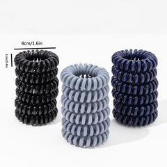 18 Pcs Spiral Hair Ties Coil Hair Ties Phone Cord Hair Ties Ponytail Hair Coils