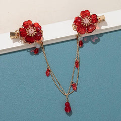 Cheongsam Flower Tassel Hair Ornament Antique Princess Pendant