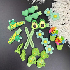 13pcs Animal Flower Hair Clip Barrette Hair Slides Clip Non Slip Hair Decoration