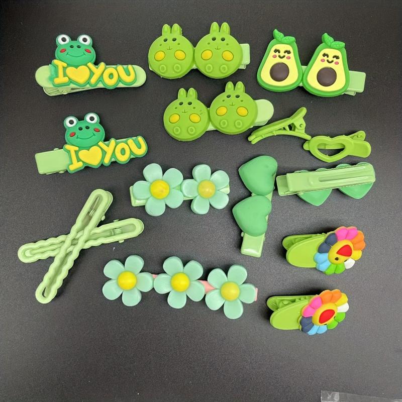 13pcs Animal Flower Hair Clip Barrette Hair Slides Clip Non Slip Hair Decoration