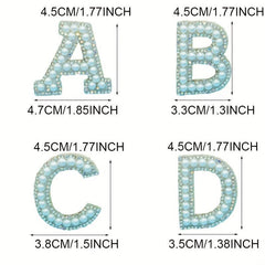26pcs Faux Pearl English Letter Stickers for Clothes Decorative Patches