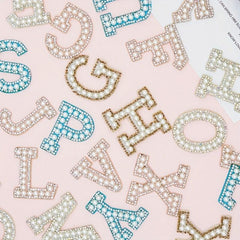 26pcs Faux Pearl English Letter Stickers for Clothes Decorative Patches