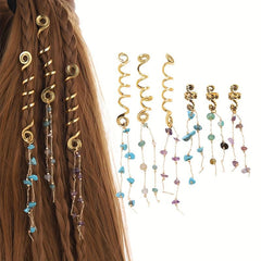 Colored Stone Pendant Hair Jewelry For Braids Tassels Dreadlock