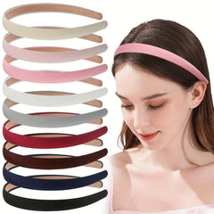 9pcs Fabric Headband Solid Hair Band Style Headdress For Girls Women