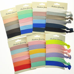 6pcs Knotted Ribbon Hair Tie Wide Hair Rope Bracelet Elastic