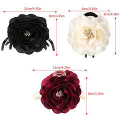 Rose Flower Hair Claw Crab Clips Ponytail Barrette Hairpin Women Girls Accessory