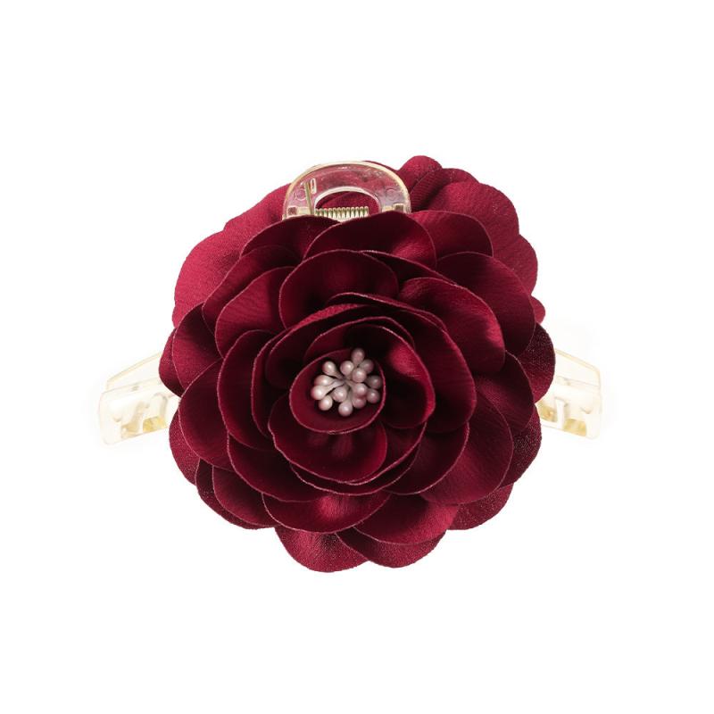 Rose Flower Hair Claw Crab Clips Ponytail Barrette Hairpin Women Girls Accessory
