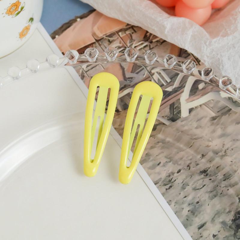 2pcs Hair Snap Clips Pins Barrette Candy Metal Hair Barrettes Women Girls