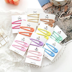 2pcs Hair Snap Clips Pins Barrette Candy Metal Hair Barrettes Women Girls