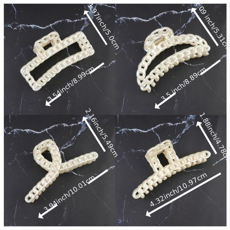 Chain Hair Claw Clip Women's Hair Clip Clear Hair Claws Hair Claw Hair Clip