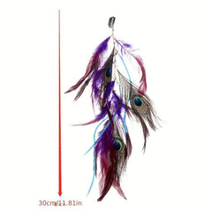 Boho Faux Feather Hairpin Headdress for Women Girls