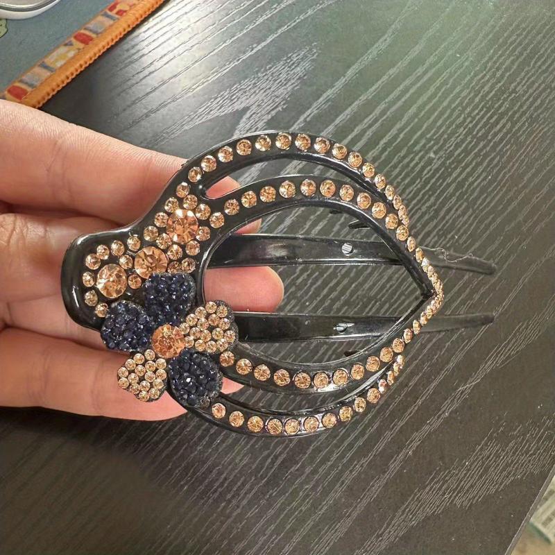 Flower & Rhinestone Hair Claw Large Hair Pin Headwear Hair Styling Accessory