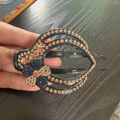 Flower & Rhinestone Hair Claw Large Hair Pin Headwear Hair Styling Accessory