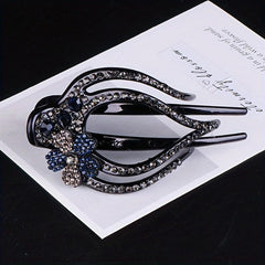Flower & Rhinestone Hair Claw Large Hair Pin Headwear Hair Styling Accessory