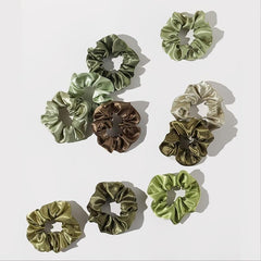 10pcs Smooth Texture Girls Hair Ring Satin Elastic Headdress