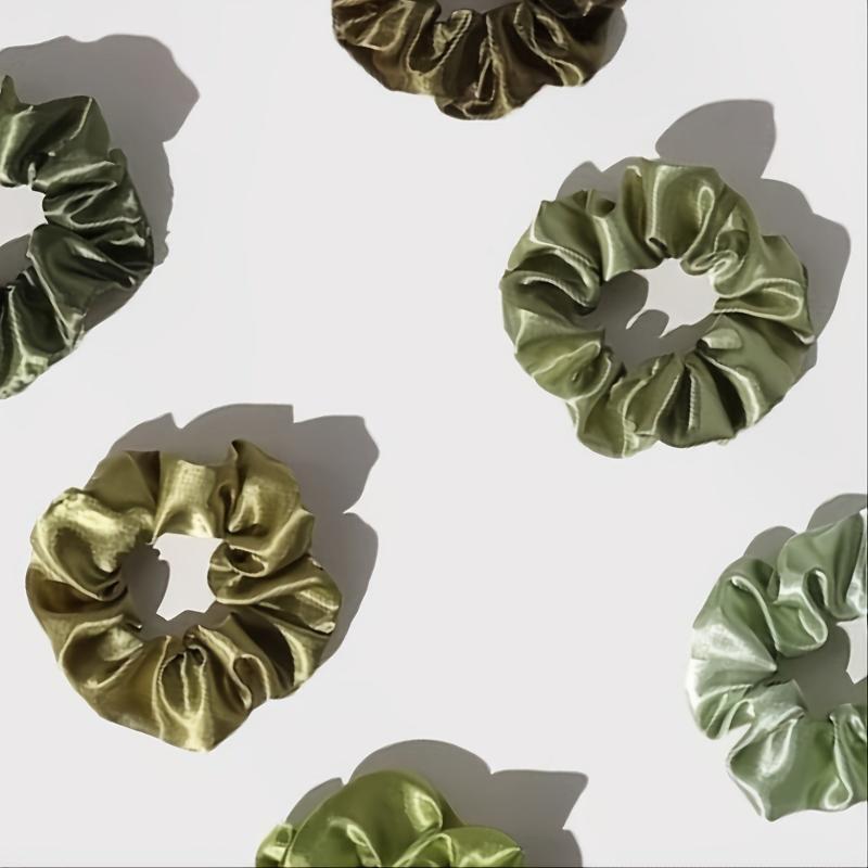 10pcs Smooth Texture Girls Hair Ring Satin Elastic Headdress