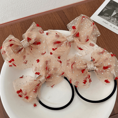 2PCS Mesh Bowknot Hair Tie for Kids and Women