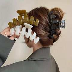 Wavy Hair Claw Solid Hair Claw Clip Large Nonslip Ponytail Holder