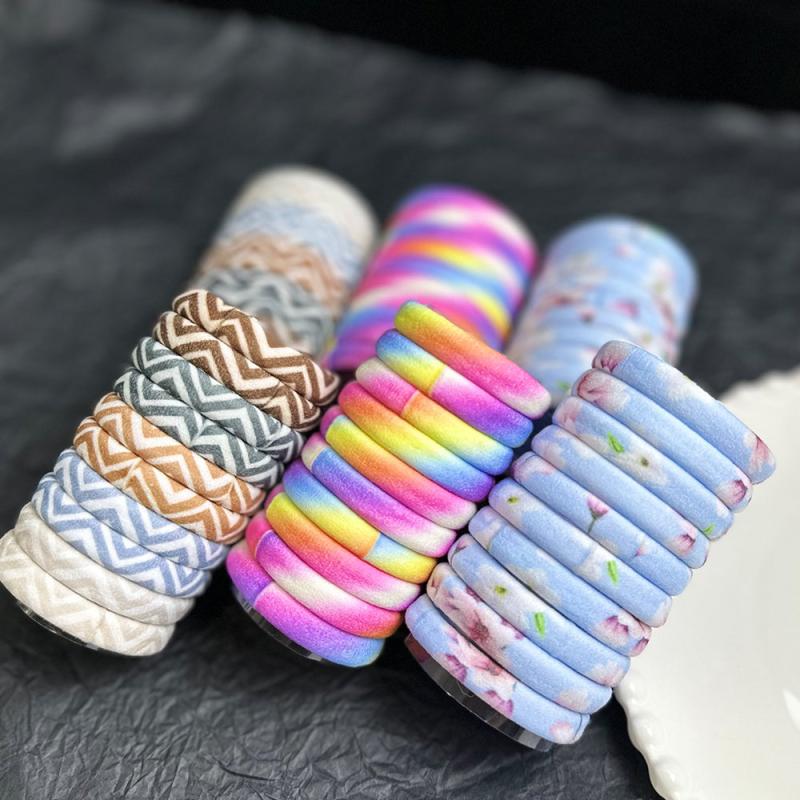 20Pcs Floral Soft Hair Ring High Elasticity Hair Tie For Women Girls