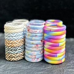 20Pcs Floral Soft Hair Ring High Elasticity Hair Tie For Women Girls