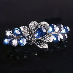 Crystal Flower Back Head Hair Clip French Barrette Hair Accessories
