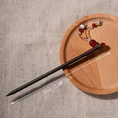 Red Beads Pendant Hair Pin Chinese Style Hair Stick Ponytail Holder