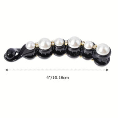 6pcs Pearl Decor Hair Clip Non-slip Ponytail Holder