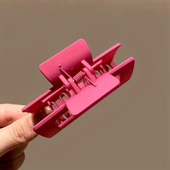 8pcs Rose Red Hair Claw Sweet Wavy Hair Clip Flower Shaped Jaw Claw
