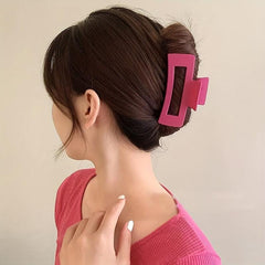 8pcs Rose Red Hair Claw Sweet Wavy Hair Clip Flower Shaped Jaw Claw