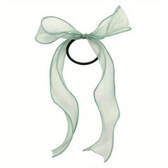 Organza Bow Scarf Hair Tie Long Ribbon Hair Tope Sweet Hair Ring