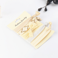 5pcs Wide Knotted Hair Tie Bracelet Style Hair Rope Lace Hair Ring