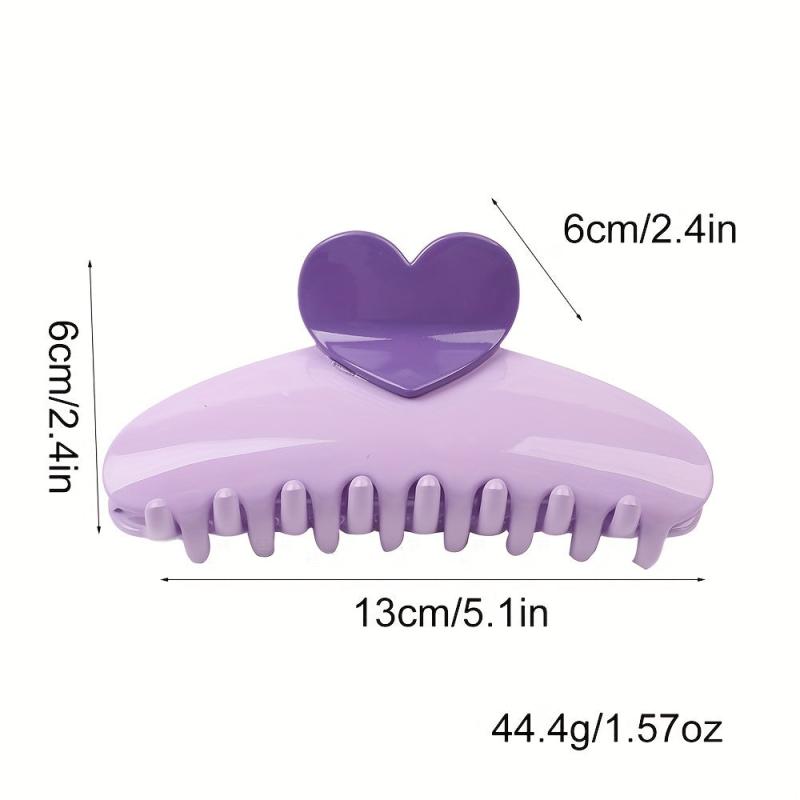 Glossy Candy Hair Claw Heart Decor Ponytail Holder Sweet Hair Clip