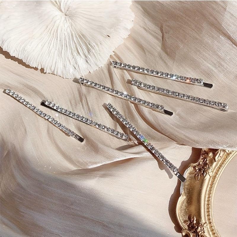 5pcs Rhinestone Hair Clip Bobby Pin Hair Barrette Hair Slides Clip Non Slip
