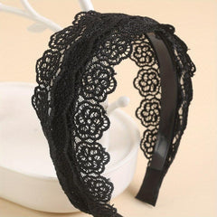 Wide Lace Headband Sweet Mother Headband Hollow Hair Band