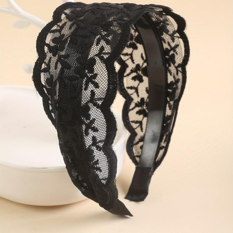 Wide Lace Headband Sweet Mother Headband Hollow Hair Band