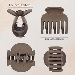4pcs Small Hair Claw Clips Strong Hold Matte Octopus Hair Clips