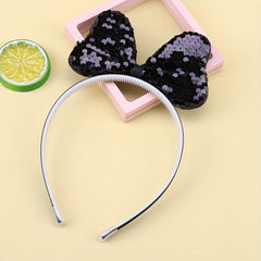 5pcs Glitter Bow Headband Hair Accessories for Women Girls Toddlers Baby