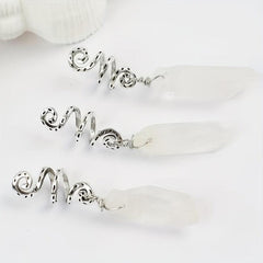 3pcs Gradient Stone Hair Ring Dreadlocks Braid Hippie Style Hair Accessories