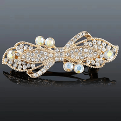 Rhinestone Barrette Bow Shaped Hair Clip for Women Girls Hair Accessories