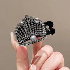 Rhinestone Crown Hairpin Fixed Hair Clip