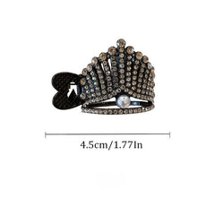 Rhinestone Crown Hairpin Fixed Hair Clip