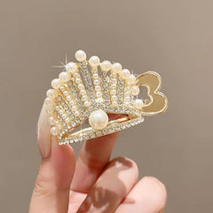 Rhinestone Crown Hairpin Fixed Hair Clip