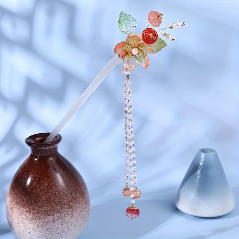 Beaded Hairpin with Tassel, Women's Hair Accessories