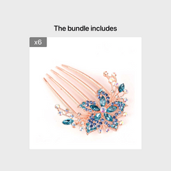 Vintage Flower Crystal Rhinestone Hair Side Comb Hairpin Hair Accessories