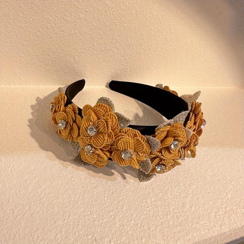 Flower Leaf Headband Wide Headdress Hair Band For Girls