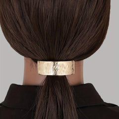 Metallic Hair Cuff Barrette French Style Ponytail Holder