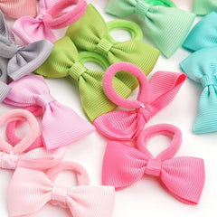 80PCS Baby Bows Hair Ties Soft Elastics Ponytail Holders Hair Accessories
