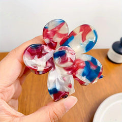 Acetate Flower Hair Claw Gradient Hair Clip Non-Slip Ponytail Holder