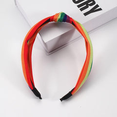 Rainbow Striped Hairband Non Slip Adjustable Workout Headband