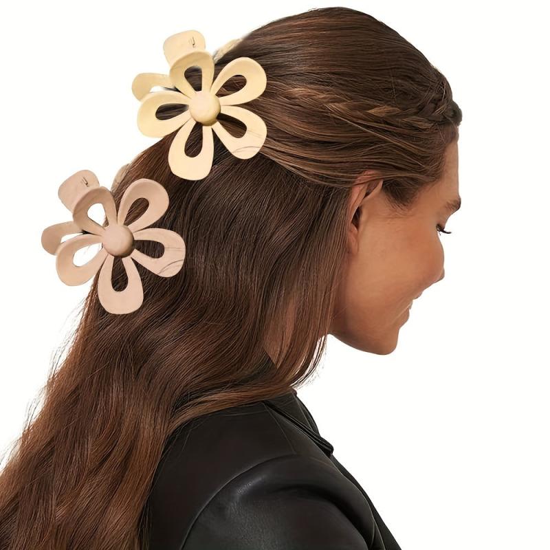 8pcs Flower Hair Claw Clip Solid Nonslip Bun Holder Sweet Hair Claw